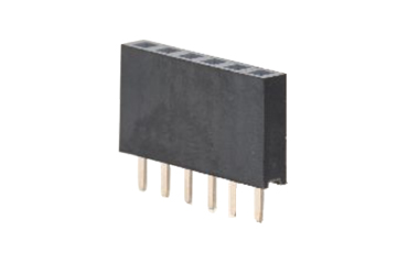 ナイロン ピンヘッダー FSS-41035(T〇) ソケット(角)2.54mmピッチ ストレート(1列) 接続側0.64mmピン